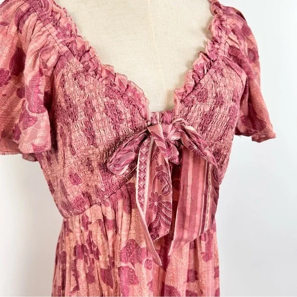 Cleobella Ashlyn Midi Dress in Batik Print Cottage Core - Picture 5 of 9